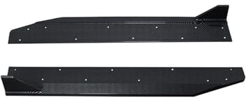 Compatible For Ford Mustang S650 GT Dark Horse EcoBoost 2024 2025 Side Skirt Spoiler Splitter Extension Diffuser Black Carbon Fiber Look(Carbon Fiber Look)