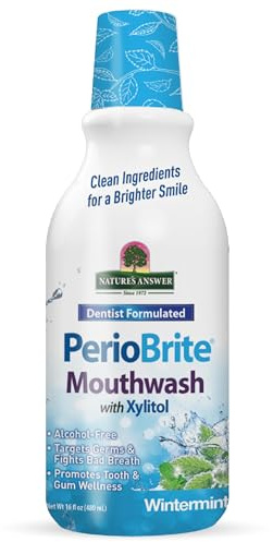 Nature's Answer Rince-bouche sans alcool PerioWash Winter Mint - Formule à la menthe - 473 ml