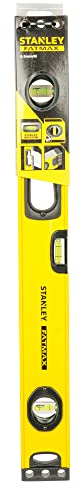 STANLEY Nivel FatMax II 60 cm, cuerpo de aluminio reforzado, 3 burbujas de visibilidad, precisión +/- 0.5mm/m, bases mecanizadas, extremos de caucho, empuñaduras fijas, 1-43-524