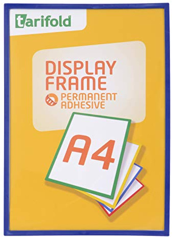 Tarifold Fr 194881- Cadre d'Identification, Porte Affiche documents Documents A4, Dos Adhésive Permanent, Cadre Rigide Bleu (Lot 1 pc)