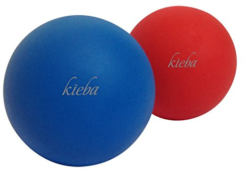 Massage Lacrosse Balls for Myofascial Release, Trigger Point Therapy, Muscle Knots, and Yoga Therapy. Set of 2 Firm Balls (Blue and Red)