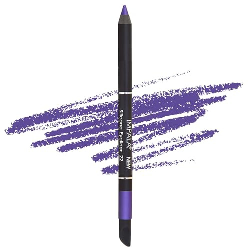 Impala - Crayon Pour les Yeux Waterproof Avec Gomme en Silicone | 22 Pourpre Métallique | Ligne Définie ou Effet Flouté | Texture Crémeuse Facile à Appliquer | Couleur Intense, Longue Durée