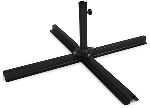 Ondis24 Schirmständer Kreuzständer für Sonnenschirme für Standrohre von 35 bis 45 mm 100 x 100 x 30 (H) cm (Schwarz)