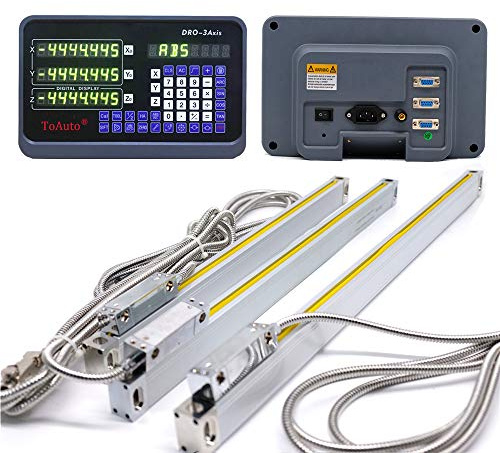 Digital Readout DRO Display 3 Axis Mill Lathe 5µm 50~1000mm Linear Scale for Drill EDM (450mm+550mm+400mm)