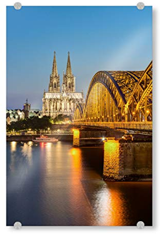 artboxONE Acrylglasbild 150x100 cm Städte/Köln EIN Sommerabend in Köln - Bild Köln Beleuchtung Deutschland