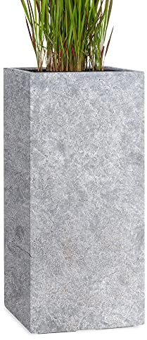 Pflanzwerk® Pflanzkübel Tower Lava Hellgrau 60x28x28cm Blumentopf *Frostbeständige Blumenkübel* *UV-Schutz* *Premium Pflanzenkübel Qualität*