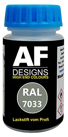 Alex Flittner Designs Lackstift RAL 7033 ZEMENTGRAU matt 50 ml Acryl | Hochwertiges Lackstift (lösemittelhaltig) - ideal geeignet für Hobby, Freizeit, Modellbau, Basteln und um Kunststoff - oder