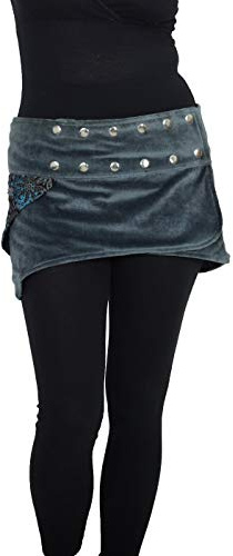 PUREWONDER Damen Zipfel Wickelrock Samt Nierenwärmer sk23