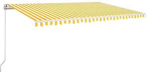 vidaXL Markise Manuell Einziehbar 500x300 cm Gelb und Weiß