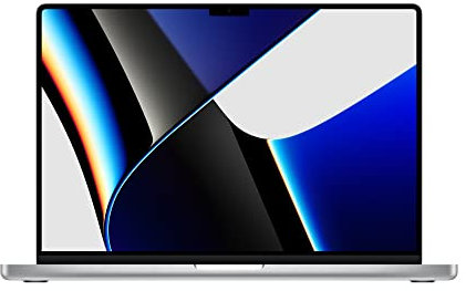 2021 Apple MacBook Pro (16, Apple M1 Max Chip mit 10‑Core CPU und 32‑Core GPU, 32 GB RAM, 1 TB SSD) - Silber