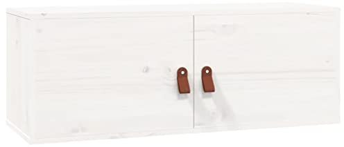 vidaXL Wandschrank Weiß 80x30x30 cm Massivholz Kiefer