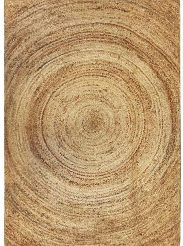 THE DECO FACTORY Sunny Jute - Tappeto artigianale intrecciato, rotondo, naturale, 300 x 400 cm