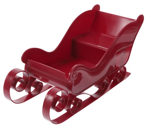PRETYZOOM Slitta natalizia da scrivania, piccola slitta di Babbo Natale, in plastica, per feste, slitta di Babbo Natale, per albero di Natale o decorazione da tavolo