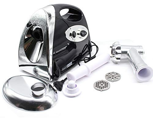 2800W Elektrischer Fleischwolf YUNRUX Edelstahl Wurstfüller Elektrischer Wurstmaschine mit Wurstaufsatz Metallgetriebe Fleischwolf mit Hochleistungsmotor für schnelles und feines Schleifen schwarz