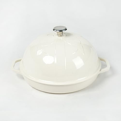 HAWOK Emaillierter Gusseisen-Brotofen, Durchmesser 30 cm, Austernweiß