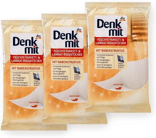 denk-mit Feuchte Bodentücher Parkett und Laminat 15 Stück (3er Set)