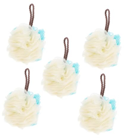 Healeved 5piezas Bola de Baño Exfoliante para Adultos Esponja de de Doble Color para Limpieza Corporal Baño y