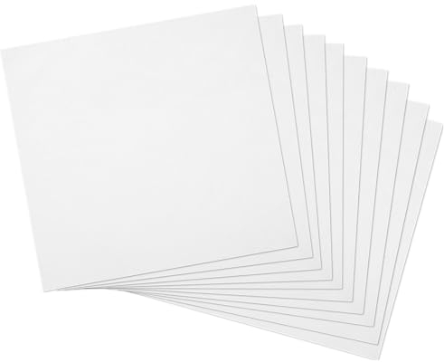 Telooco Stickstoff, weiß, vorgeschnitten, natürliche Baumwolle, 20 cm, klassische Quadrate, Stoff für Stickerei, Handarbeit, Kleidung, Handwerk, 12 Stück