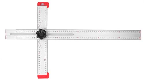 T Quadrat Lineal 60cm Aluminiumlegierung Metrisches Messlineal 90° 45° Winkel Bohr Positionierungslineal zum Basteln und Zeichnen