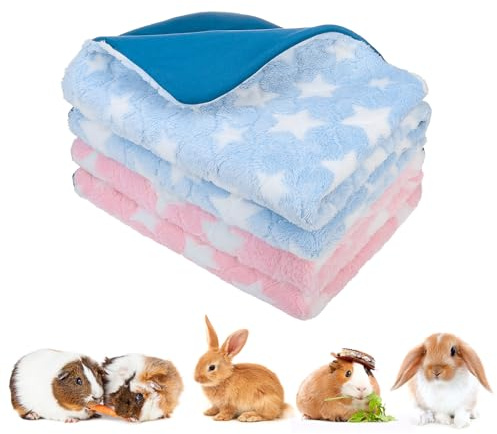 EXPAWLORER Literie pour petits animaux - Lit doux pour lapin - Doublure en polaire ultra absorbante - Réutilisable et confortable - Tapis de mise bas pour chatons et chiots - 69 x 69 cm (lot de 2)