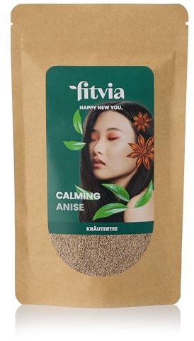 fitvia Calming Anise 100 g – loser Anis-Kräutertee aus 100% Aniskörnern, ohne Zuckerzusatz, ohne Stevia, naturbelassener Kräutertee mit aromatisch-kräftigem Geschmack