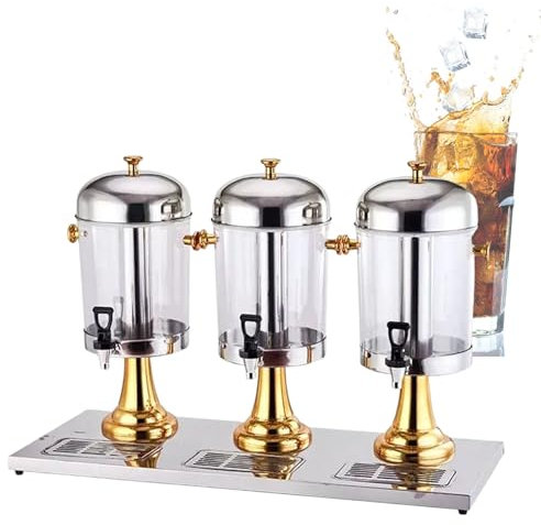Dispensador De Bebidas De Acero Inoxidable, Cerveza, Agua, Jugo, Bebidas FríAs, Dispensador De Bebidas Transparente, MáQuina Dispensadora De Bebidas De Acero Inoxidable,Golden-TripleShape