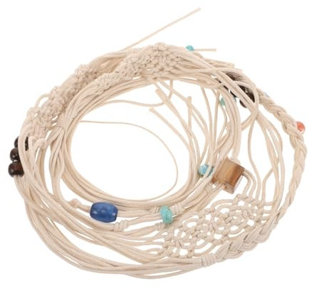 VALICLUD Tassel Geflochtener Taillengürtel Für Damen Handgefertigte Baumwoll-rope Mit Quasten Und Perlen Perfekter Sommergürtel Für Kleider Und Röcke Vielseitig Und Stilvoll