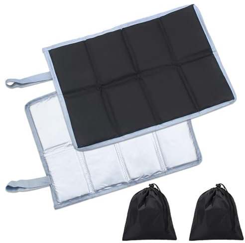 2er Pack Outdoor Sitzkissen Wetterfest, Wasserdicht, Zum Mitnehmen, für Unterwegs, klappbar, Thermokissen Faltbar, 2 Aufbewahrungstasche-38 x 28cm