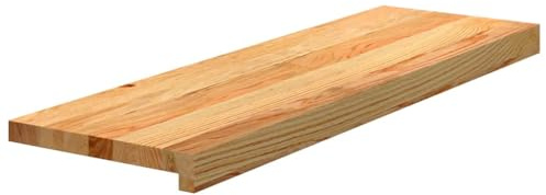 vidaXL Peldaños de escalera 2 uds madera maciza roble marrón claro, peldaño de escalera, peldaño de escalera de roble, alféizar de ventana
