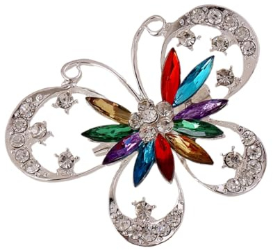 JEWEDECO Kreative Schmetterling Brosche aus Legierung mit Strass Zarte Anstecknadel für Hemd und Abschlussfeier Elegantes Modeschmuck Accessoire für Frauen