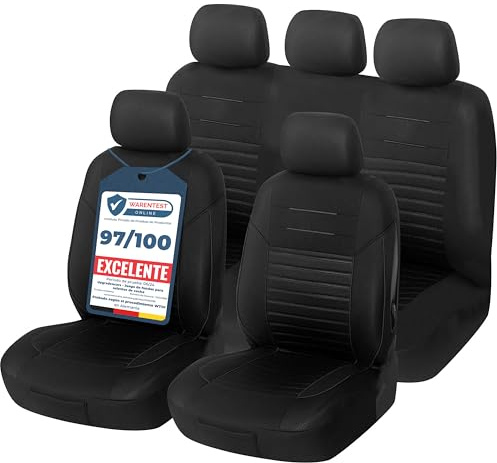 Upgrade4cars Fundas Asientos Coche Universales Negro | Cubre Universal | Protector de Asiento Delantero para Delantero y Trasero | Accesorios Interior Decoracion
