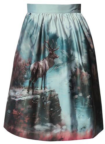 Alexandra Maxa - exkusive Designer Dirndlschürze - Wächter am Fluss - Trachtenaccessoire aus Baumwoll-Satin (Mini: ca. 58cm (ab Bund), Wächter am Fluss, Gr. 42-46 (Bund: ca. 44cm Breite))