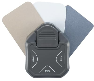 Vaessen Creative 3-i-1 Hörnstansare på 4/7 / 10 mm - Hörnavrundare Mörk Grå (Graphite) - Pyssel, Kortillverkning och Pappersarbete - för Fotohörn, Papper, Cardstock Kartong och Kort