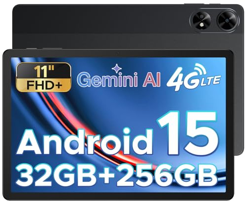 DOOGEE Tab G6+ 2025 – Neuestes Android 15 AI Tablet 11 Zoll, FHD+, Tablet mit SIM Card Slot, 32 GB RAM + 256 GB ROM/2 TB, 8000mAh, Octa-Core T7280, 4G LTE, Widevine L1, Bluetooth 5.0, GPS