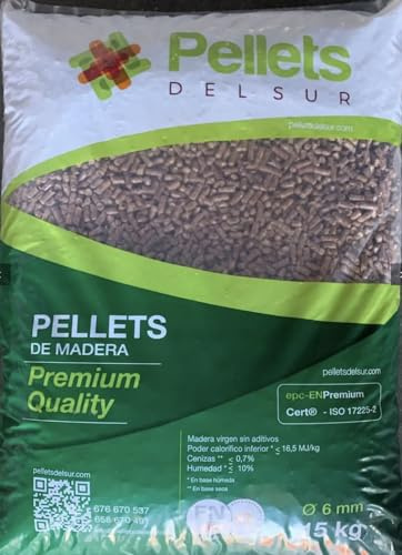 Sac à granulés de 15 kg. Granulés pour poêles. Granulés de bois 100 % valable pour poêle à bois et/ou tous types d'appareils fonctionnant avec du pellet TS. Brûleur à granulés.