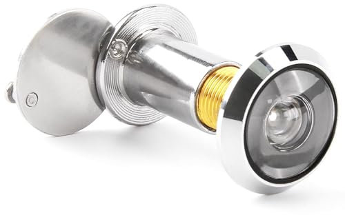 Door Viewer with Privacy Cover 14mm Doors Peephole 220° Wide Angle Security Spy Peep Hole for Home Office Hotel, Polished Chrome, Doors Thickness 35-50mm, Easy Installation