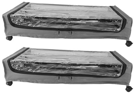 Ruoli Sotto il Contenitore del Letto, un Cassetto a Doppia Cerniera in Tessuto Oxford per la Biancheria da Letto (2PCS)