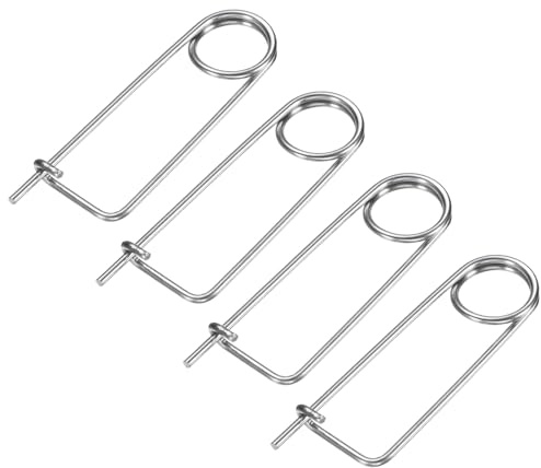 M METERXITY 4-Pack Spilla A Forma Di Fermaglio, Perni Di Sicurezza 3x60mm In Acciaio Inossidabile Gancio A Blocco Rapido Per Giardino/Prato/Fattoria, Clip Di Ritenuta Resistente