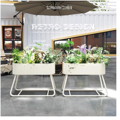 Fioriera alta per interni o esterni, durevole aiuola rialzata per piante e fiori, design rettangolare per tutte le stagioni, per patio e giardino