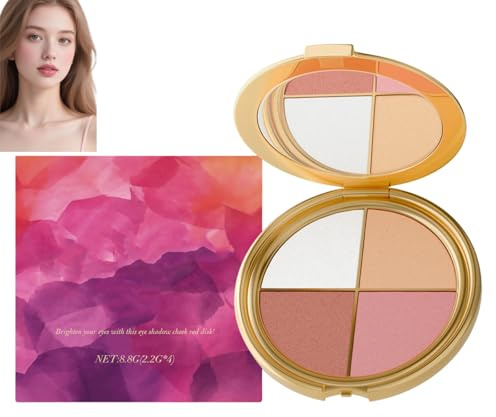 Palette de fards à paupières et illuminateurs, 4 en 1, définition du visage, waterproof et longue tenue, convient à tous. (1pcs)