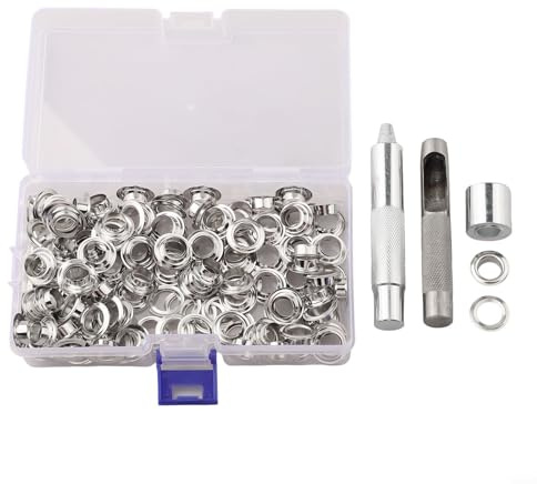 Ösenzangen-Set, 10 mm, für Planen, Lederstoffe, Vorhänge und Zelte, mit Lochschneider, Dorn und 100 Ösen