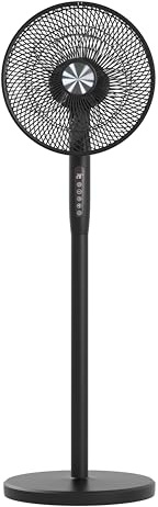 Techly 621680 Ventilatore 12 2 in 1 con Piantana a 3 Altezze 12 velocità con Telecomando Oscillazione a 720° e Timer Nero