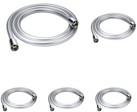 Duschschlauch 1,6m- YEAUPE Brauseschlauch mit Verdrehschutz 160cm Standard 1/2 Anschluss,Flexibel & Knickfest, Trinkwassergeprüft & Druckgeprüft Silbrig (Packung mit 5)