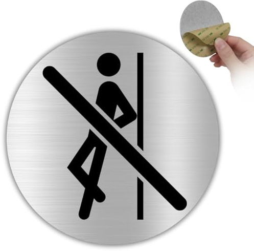 LEIASA Sticker Do Not Lean Sign - Thickness 0.8 mm - Diameter 100 mm - Aluminium - Note Do Not Lean - Prohibition Sign Do Not Lean - (Not Support)