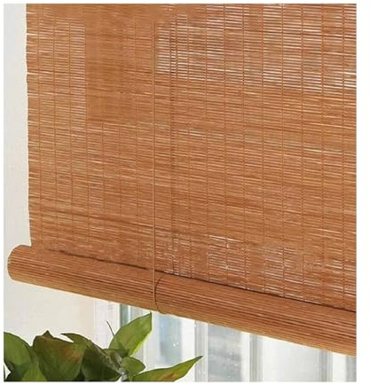 MXL&LJB Natural Bamboo Roller Blinds, Wooden Blackout Roller Blinds Sun Shade, Roman Blind, Dustproof Decorative Curtain, for Indoor/Outdoor/Garden(0.65x1.5m)