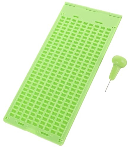 CORHAD Tavoletta Braille 30 Celle in Plastica Compatta e Portatile per Scrittura Set Completo Punteruolo per Non Vedenti e Festa Scuola Decor, Uso Outdoor