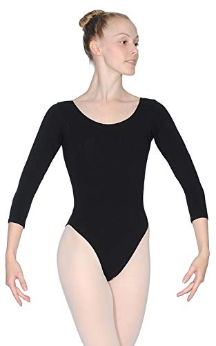 Roch Valley CTSLEO 3/4 Sleeved Leotard Black Ladies 8/10 (Adults) 10