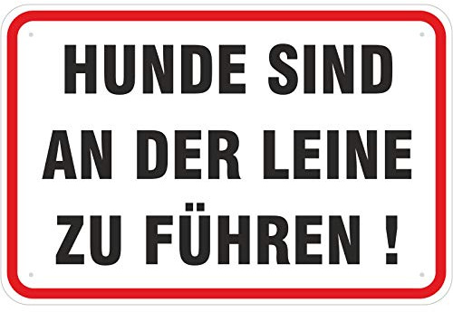 Schild Hunde sind an der Leine zu führen 200 x 300 mm aus Aluminium-Verbundmaterial 3mm stark
