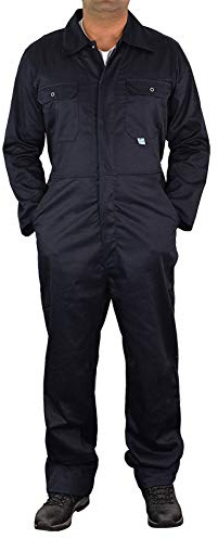 Mens Boiler Suit Overall Coverall Long Sleeves Workwear Safety Protection Clothing (44, Navy)