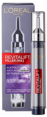 L'Oréal Paris Hyaluron Serum, Revitalift Filler, Anti-Aging Serum, Anti-Falten und Volumen, Mit Hyaluronsäure, 16 ml